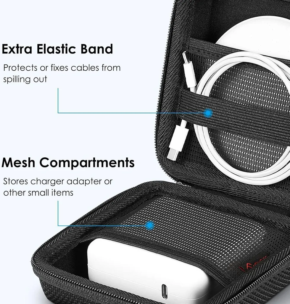 Rangement Rigide pour Chargeur MacBook - Idéal Voyage et Déplacement