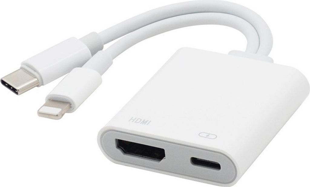 Lightning- und Typ-C HDMI Adapter – 1080P Digital AV Adapter für iPhone/iPad, HDMI Video- und Audio-Sync, für TV und Beamer