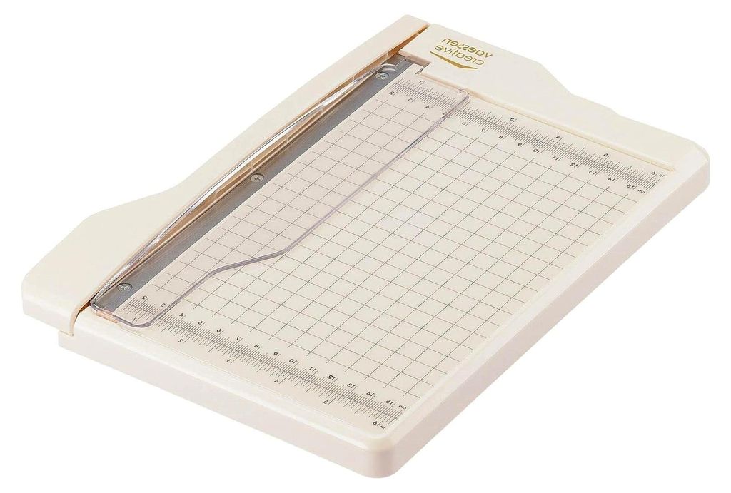 Papierschneider - Hebelschneider - Schneidet bis A5-Format - 15,2 x 21,6 cm Messfläche, Weiß