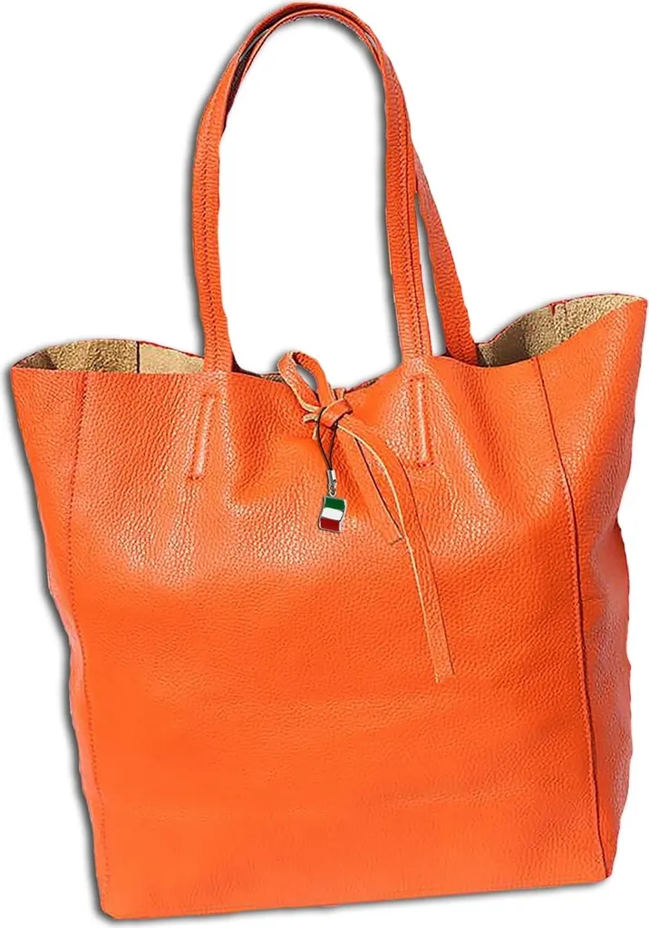 Shopper Florence OTF112O Arancione - Borsa Lavoro Pelle 35cm x 30cm