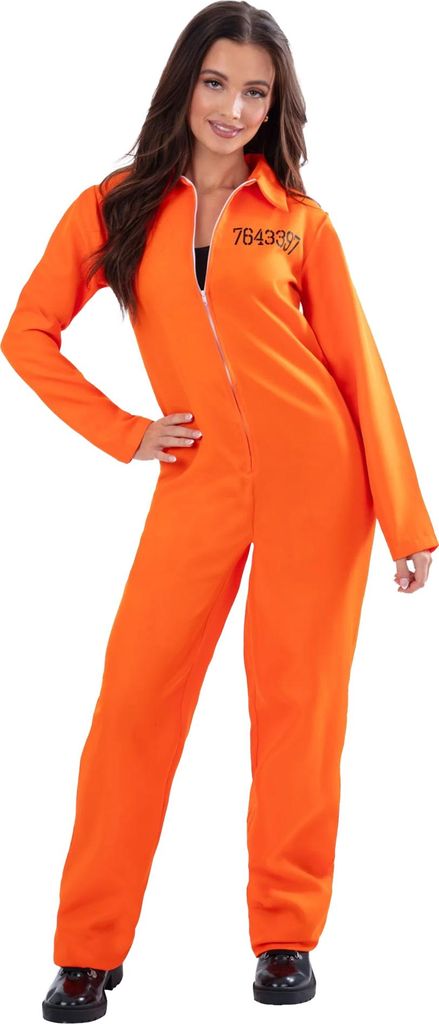 Smiffys - "Escaped" Gefangener-Kostüm für Damen SM3417 (L) (Orange)