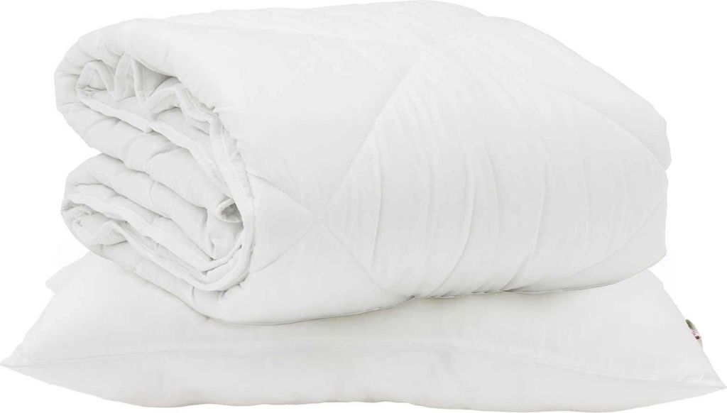 vidaXL Sommerdecke mit Kissen 2 pcs Weiß Mikrofaser