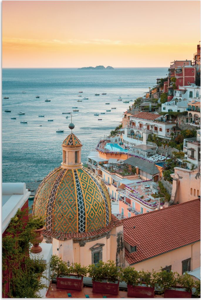 MuchoWow Poster Italien - Meer - Häuser 120x180 cm - Kunstposter