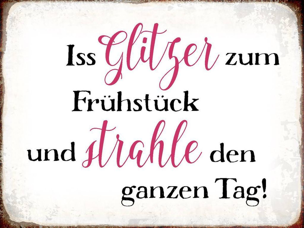 vianmo Holzschild 30x40 cm iss Glitzer zum Frühstück