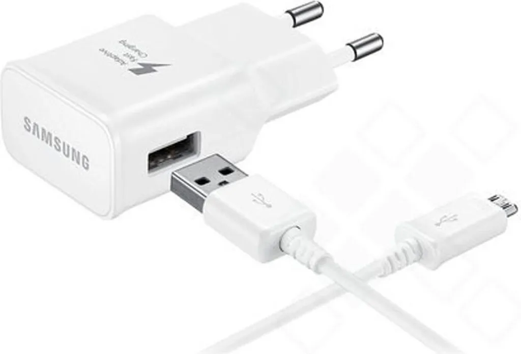 Kit Viaggio Samsung EP-TA20EWE: Caricatore Rapido e Cavo Micro-USB Bianco