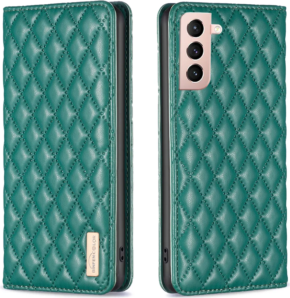 Custodia Galaxy S21 5G Flip Pelle: Cover Verde Anti-Shock Premium