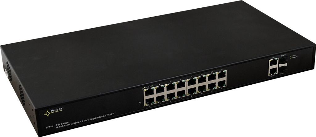 PULSAR SF116, Zarządzany, Fast Ethernet (10/100), Obsługa Zdjęcie produktu 