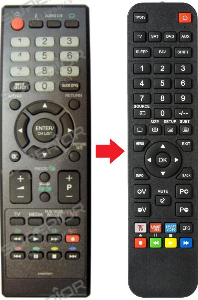 Ersatz Fernbedienung für Orion TV TV22LB830 | TV22LB830H | TV24LB880