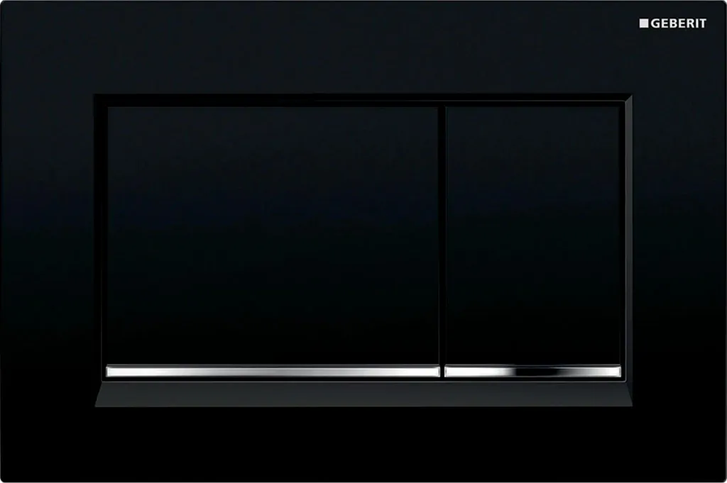 Geberit Piastra di azionamento Sigma20 2 volumi nero-cromo lucido-nero, 1 pz.