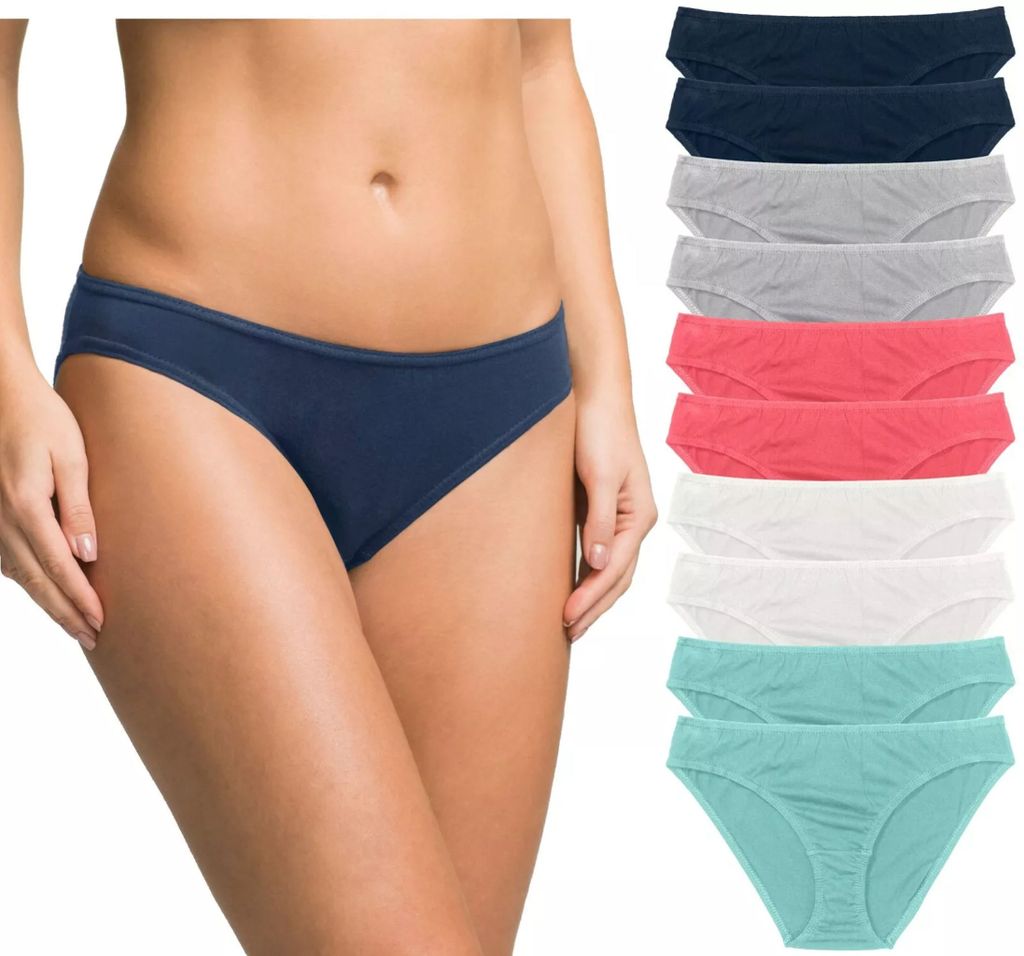 10er-Pack Damenslips Sophia Slip im Multipack aus Baumwolle Unterhosen 5 Farben, Gr. 44/46