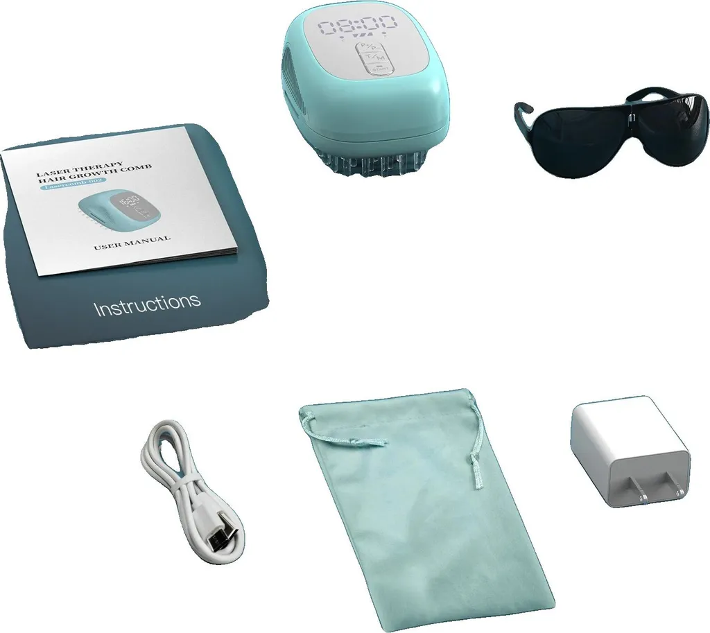 Dispositivo per la crescita dei capelli, terapia laser a bassa intensità, design portatile, set blu