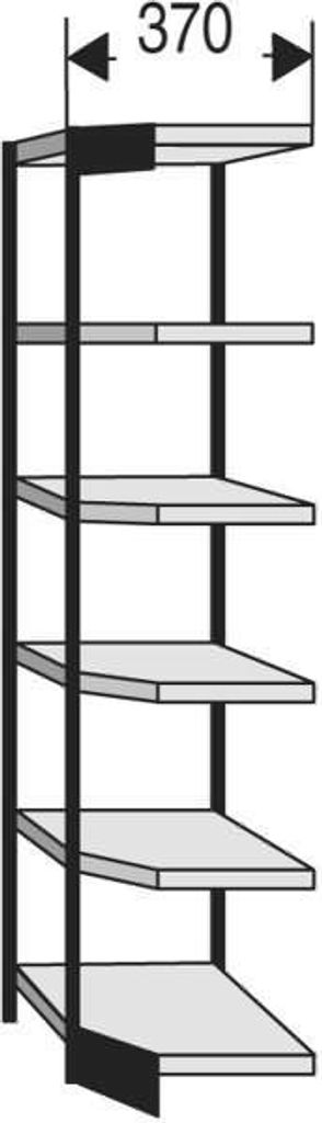 Büro-Regal Progress 2000 Eckfeld HxBxT 2250x870x/505x500mm 6 Böden silber.