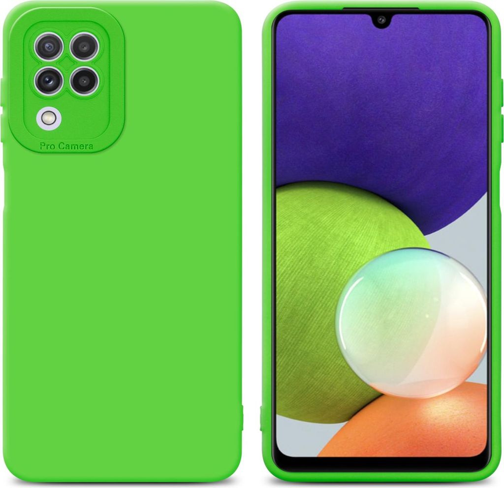 Cadorabo Hülle für Samsung Galaxy A22 4G Schutz Hülle in Grün TPU Silikon Etui Case Handyhülle