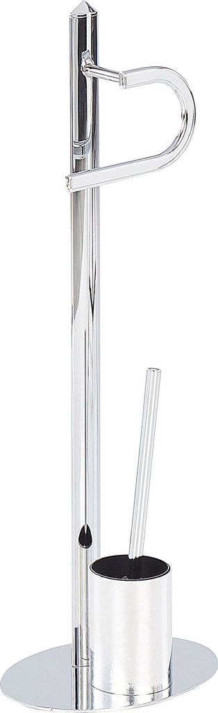 BELIANI Toilettenpapierständer mit Bürste Silber Stahl Freihstehend Toilettenpapierhalter Badaccessoires WC Badausstattung Badzubehör Badezimmer