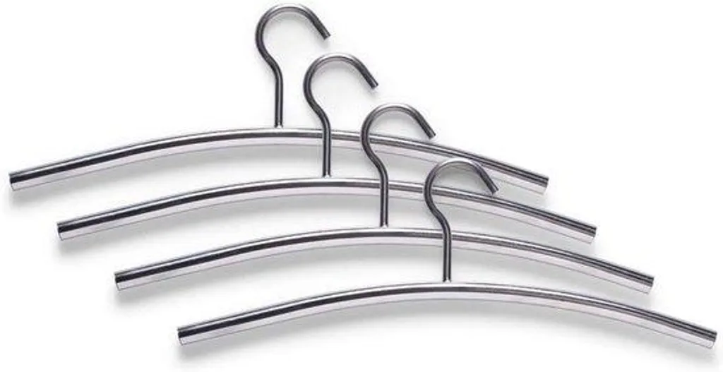 Cintres en acier robustes - Lot de 4 - Dimensions 43,5 x 15 cm Argenté