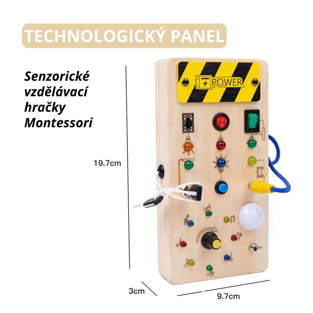 Montessori senzorické dřevěné hračky – Busy Board pro děti Obrázek produktu 