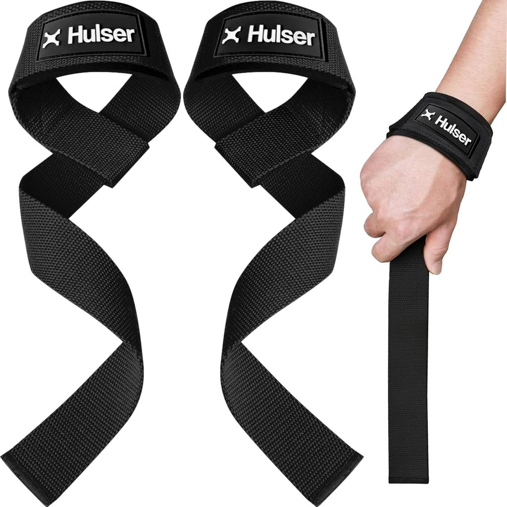 Hulser Zughilfen für Krafttraining und Bodybuilding (gepolstert) - Lifting straps - Wrist Wraps gepolstert - Gym Lifting Grips - Kreuzheben Fitness