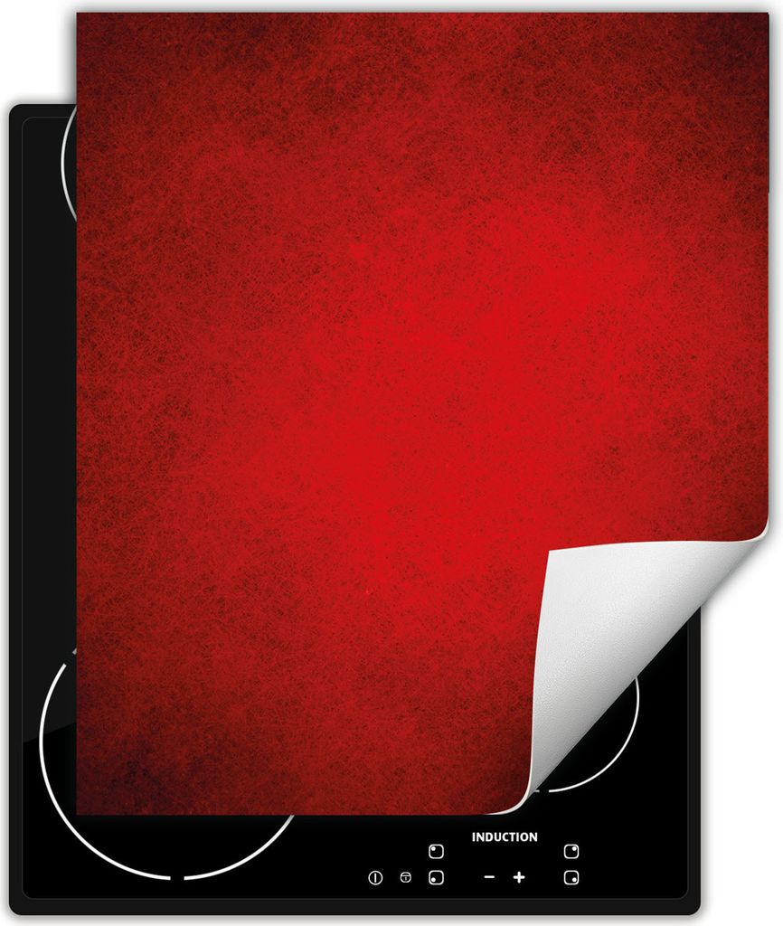 DarHaus Herdabdeckplatte 45x52 cm Anti Rutsch Matte Aufrollbar, Rot