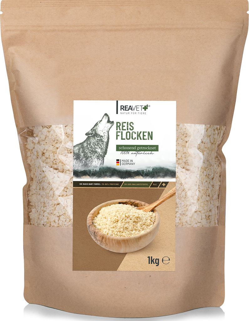 REAVET Reisflocken für Hunde 1kg – Glutenfrei, Produktbild 