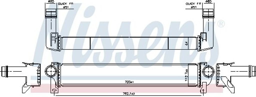 NISSENS 961599 Ladeluftkühler LLK für JEEP CHEROKEE (KL) Turbo Intercooler