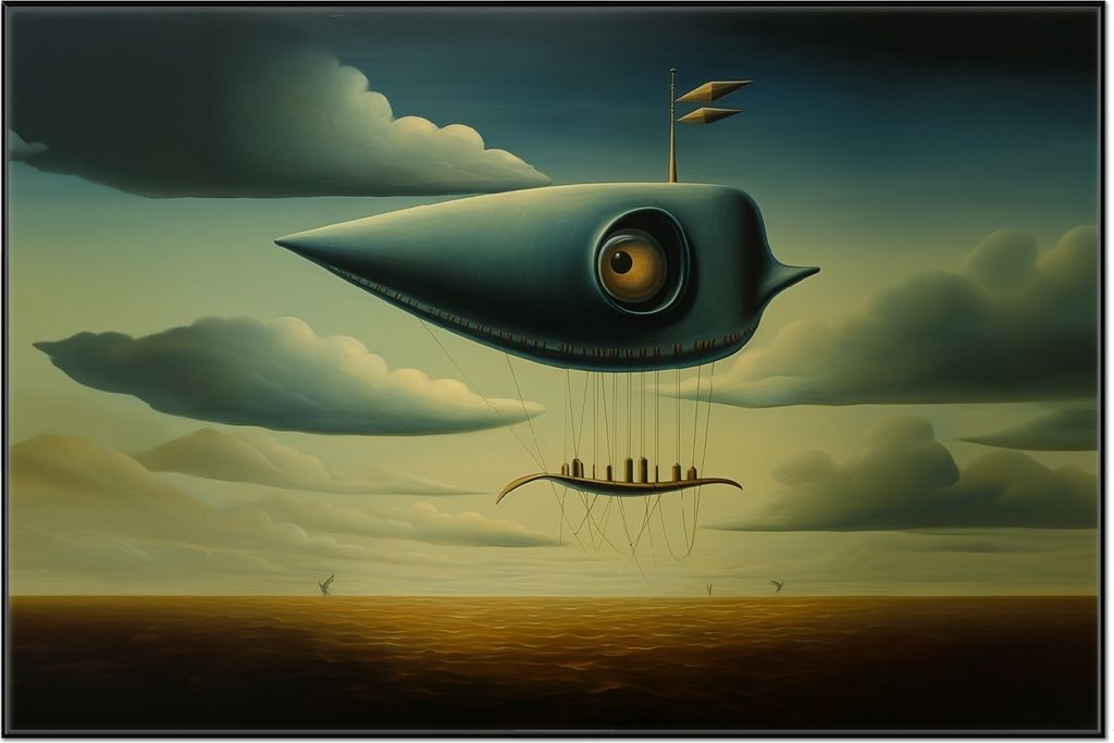 Wallario Wandbild Himmelsfahrer, Größe: 61 x 91,50 cm, Poster mit schwarzem Aluminiumrahmen