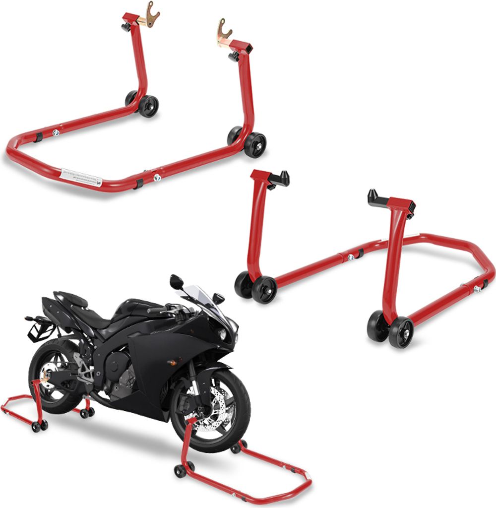 Peviasot Motorrad Montageständer Set vorne hinten Rot Produktbild 