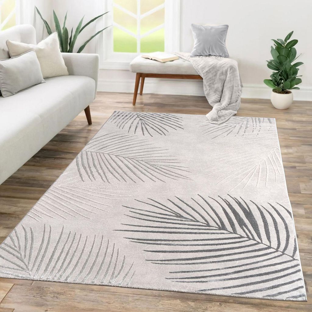 TT Home Wohnzimmer Teppich Kurzflor Geometrisches Design Produktbild 
