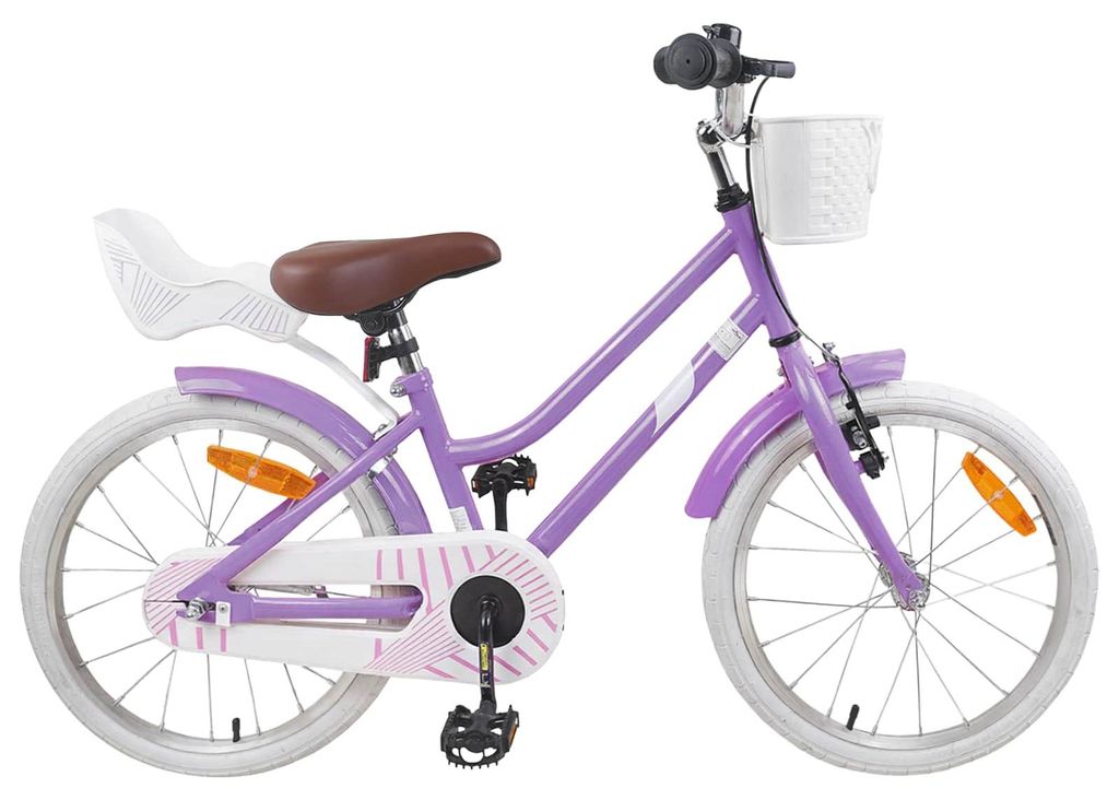 vidaXL Kinderfahrrad 18 Zoll für 5-7 Jahre alt Lila