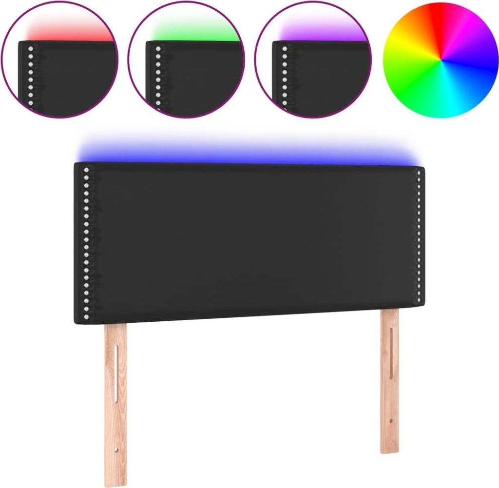 vidaXL LED čelo postele černé 90x5x78/88 cm Imitace kůže Obrázek produktu 