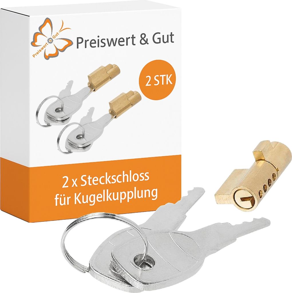 2 x Anhängerschloss Steckschloss & 4 Schlüsseln – für Produktbild 