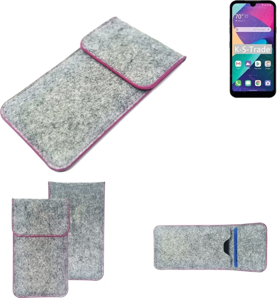K-S-Trade Handy Schutz Hülle kompatibel mit LG Electronics Phoenix 5 Schutzhülle Handyhülle Filztasche Pouch Tasche Case Sleeve Filzhülle hellgrau
