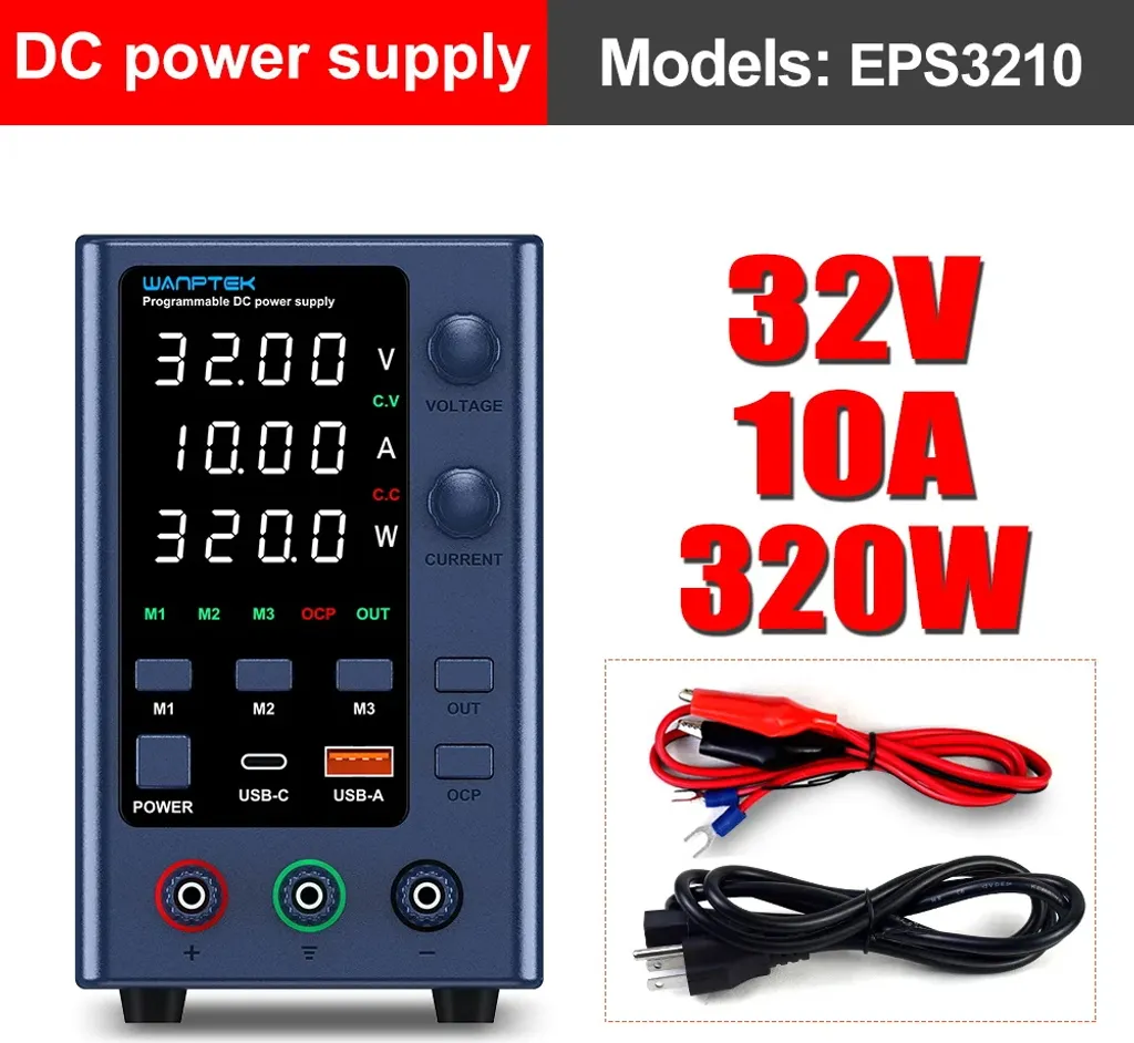 Alimentation DC réglable EPS3210 avec encodeur de haute précision