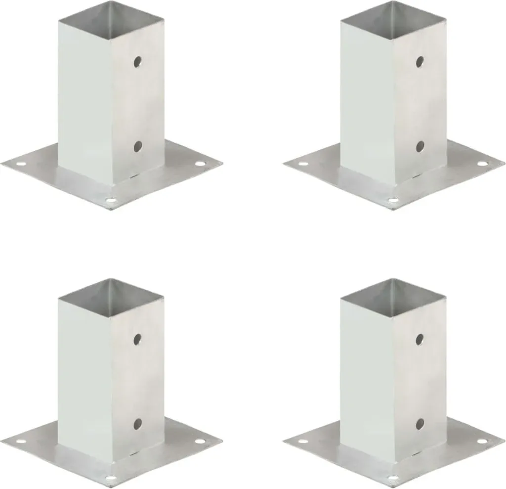 Ancrage de poteau 71 mm en métal galvanisé - Lot de 4 pièces robustes