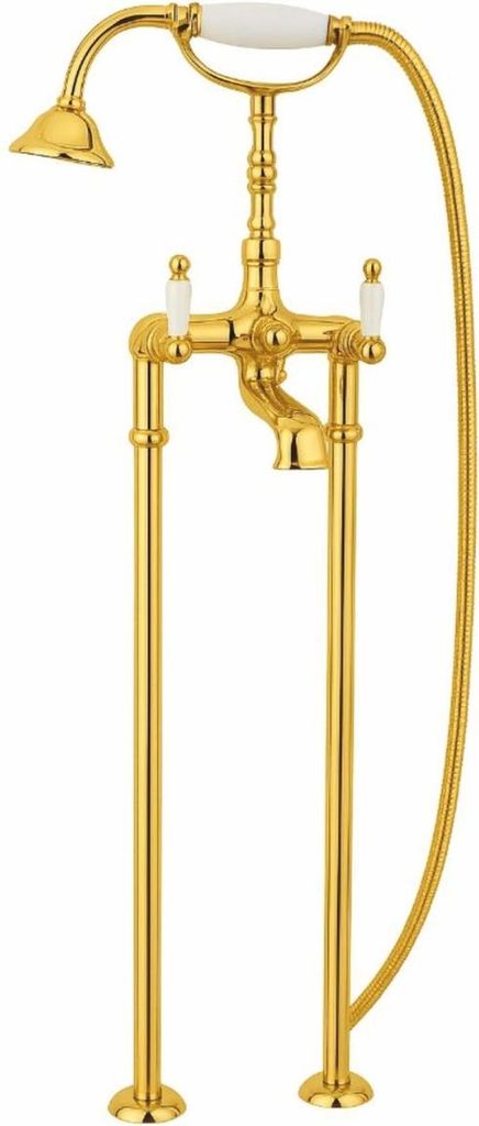 Casa Padrino Jugendstil Wannenbatterie Gold / Weiß H. 105,5 cm - Italy