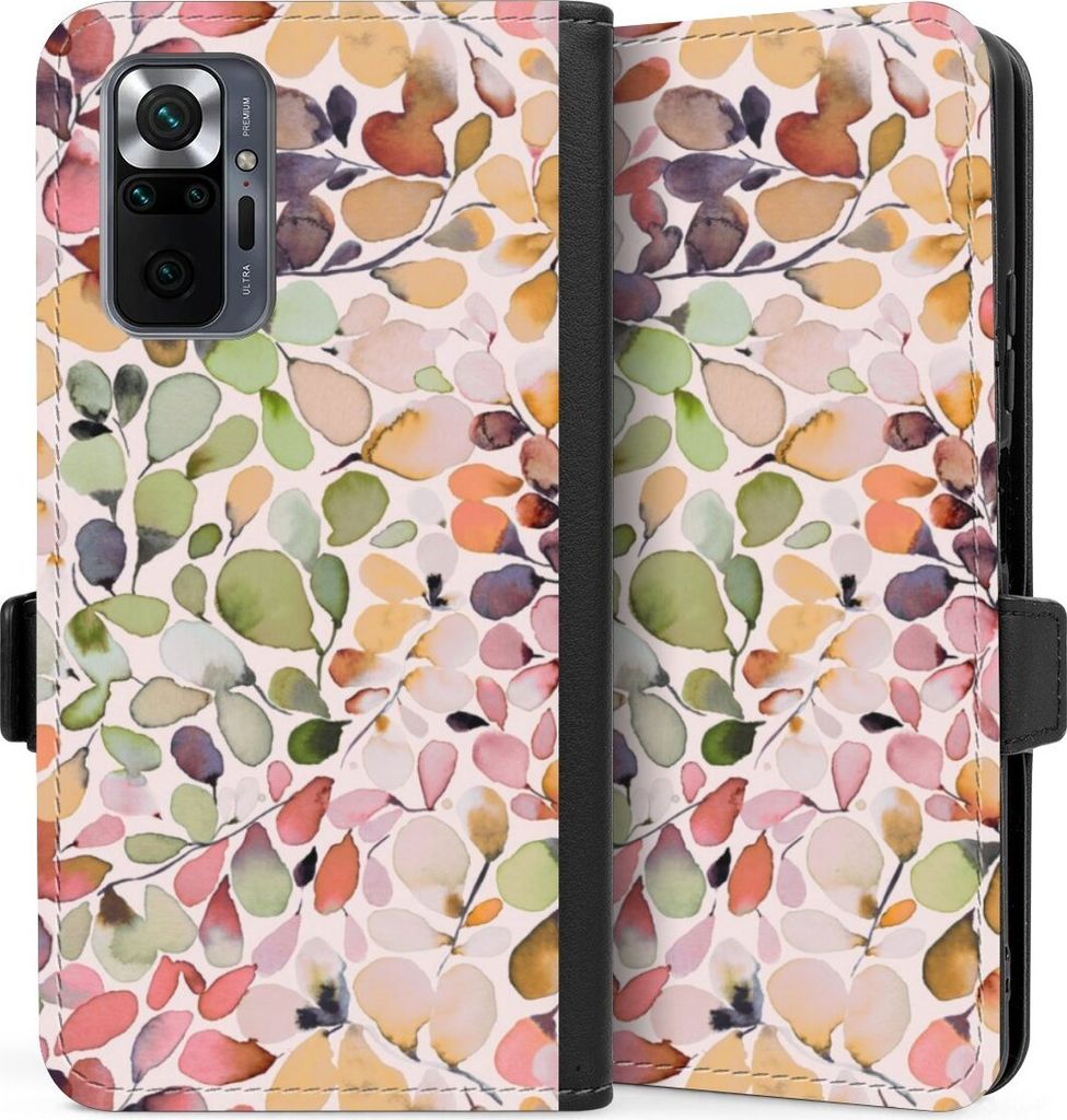 DeinDesign Klapphülle für Xiaomi Redmi Note 10 Pro Handytasche Lederhülle Tasche Muster Pattern Eukalyptus