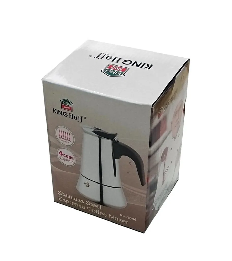 Kinghoff Macchina Per Caffè Espresso In Acciaio Inox - Moka Da 9 Tazze (200ml) Adatta A Induzione