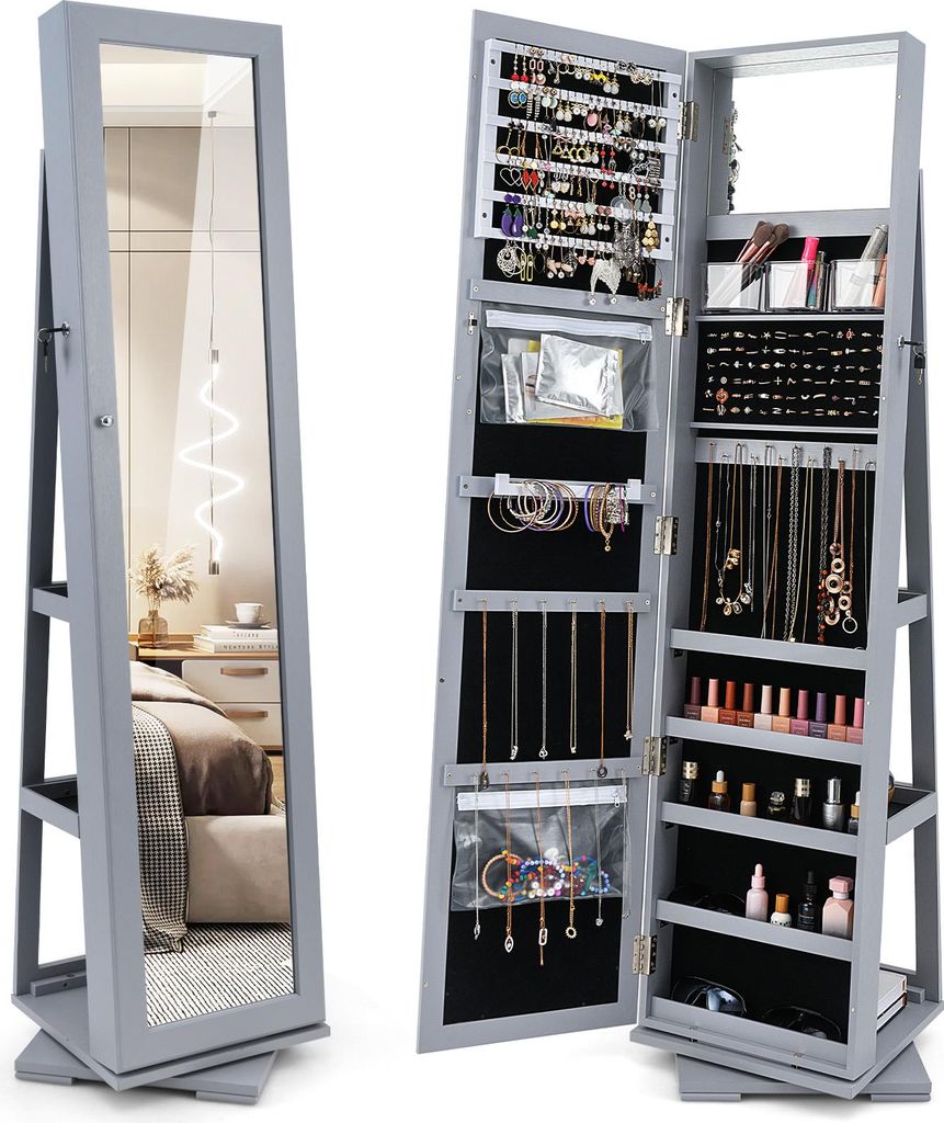 COSTWAY Armoire à bijoux, armoire à glace avec miroir Image du produit 