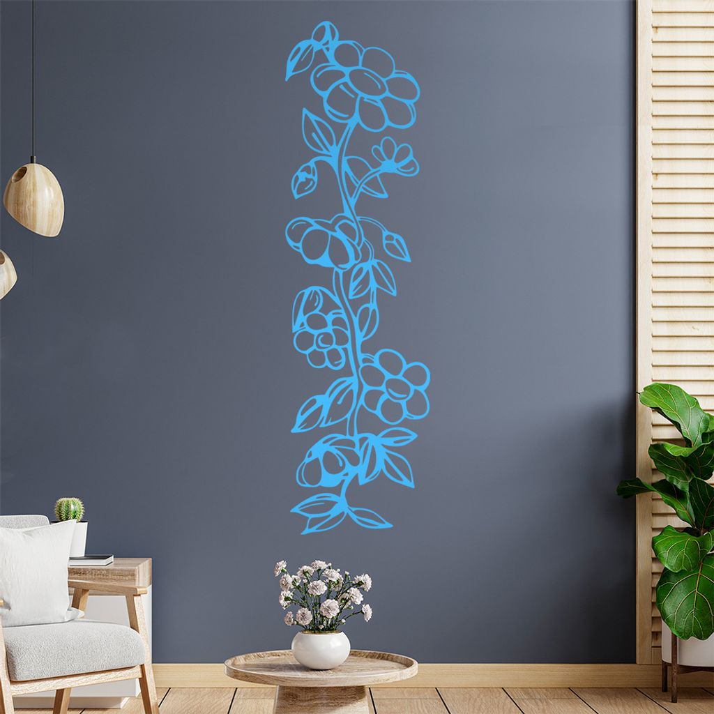 Blumen - Ranken Wandtattoo in 6 Größen - Wandaufkleber Wall Sticker - Dekoration, Küche, Wohnzimmer, Schlafzimmer, Badezimmer