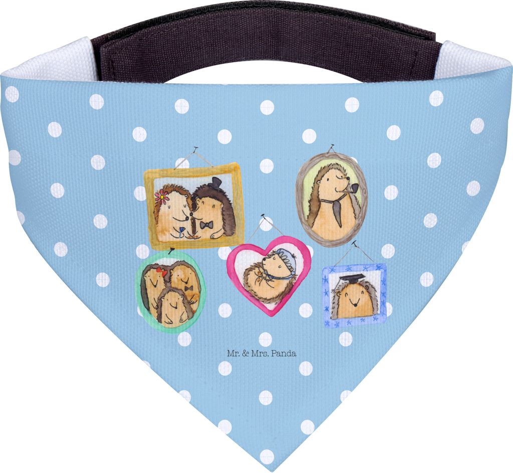 Mr. & Mrs. Panda Dreieckstuch Igel Familie - Blau Pastell - Geschenk, Hunde Hals Tuch, Liebe, Halstuch, Für, Muttertag, Bandana, Schwester, Bilder...