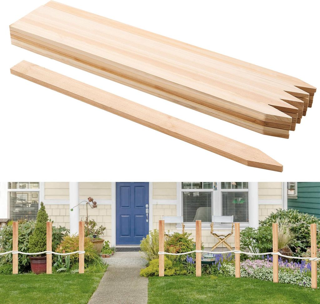 VEVOR Holzpfähle, 25 Stk. 12,7x38,1x914,4 mm Holzpflöcke, Holzpfosten mit scharfer Spitze, Zaunpfähle aus Tannenholz, Wegweiser für Schlammzäu...