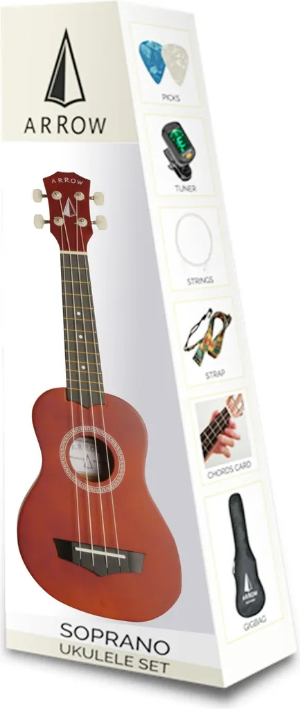 Guitare acoustique de voyage Arrow PB10 NA SET pour s'entraîner