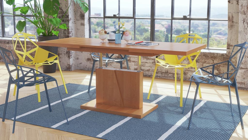 Grand Noir Couchtisch ausziehbar höhenverstellbar 120-180cm in Erle modern vielseitig Wohnzimmertisch Esstisch Beistelltisch Sofatisch platzsparen...