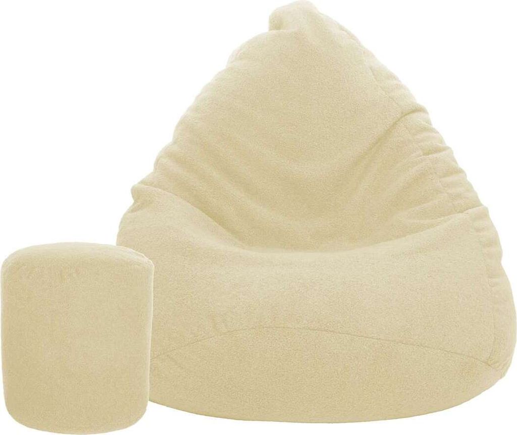 Sedací pytel pytel 100x75 s podnožníkem beránková krémová Obrázek produktu 