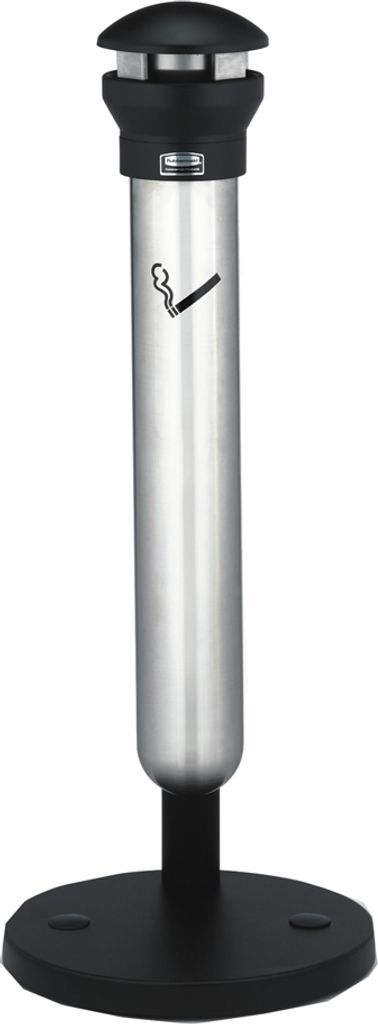 Rubbermaid Standascher Infinity rund silber / schwarz aus Edelstahl / Metall