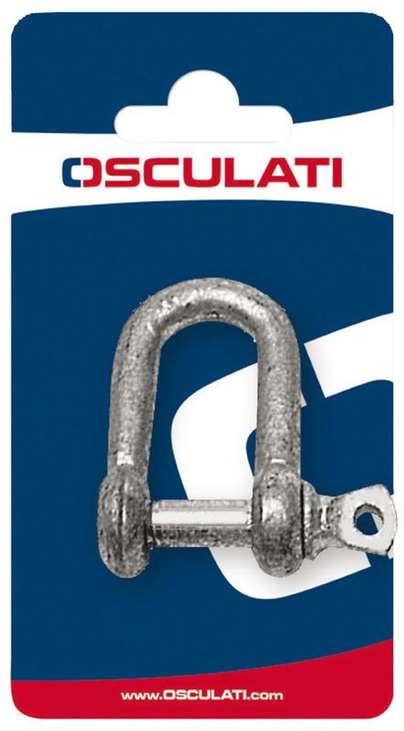 Verzinkter Stahl D-Schäkel 6 mm (retail 1 Stk..) Osculati 08.330.06
