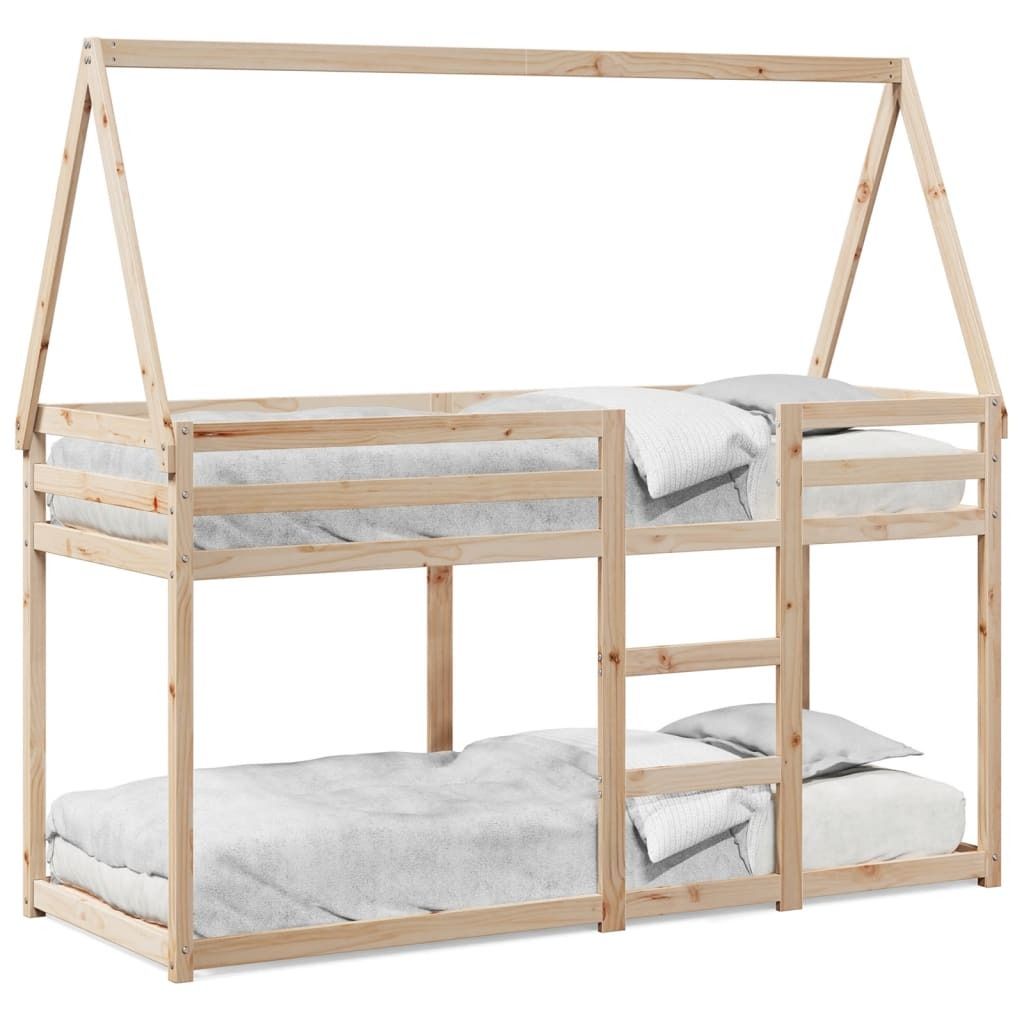 vidaXL Poschodová posteľ so strechou 80x200 cm z masívneho Obrázok produktu 