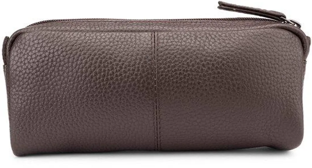 Grand étui en cuir noir avec stylos à bille inclus pour bureau et école