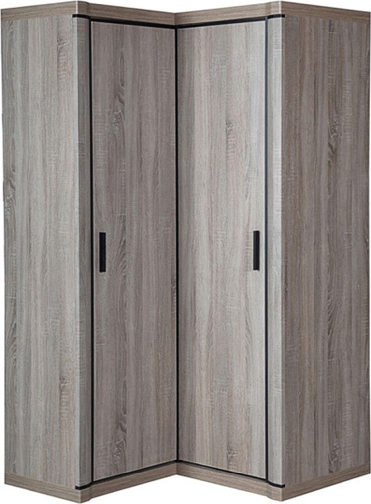 Bettso Eckschrank Kleiderschrank Schrank für ein Kinderzimmer Wohnzimmer oder Schlafzimmer DALLAS Truffel Oak