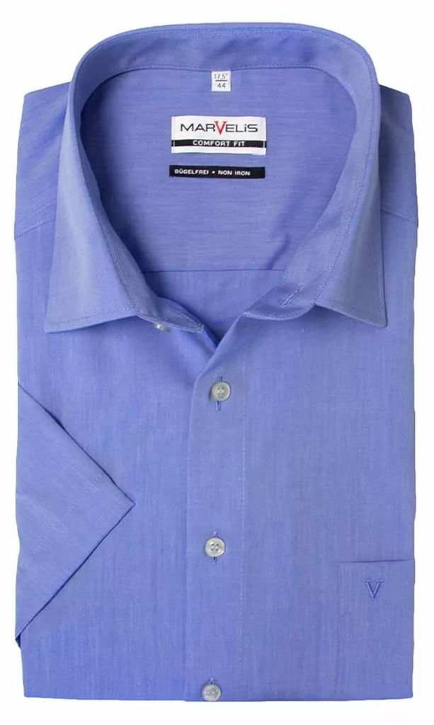 Marvelis - Comfort Fit - Herren 1/2 Arm - Hemd, (795912), Größe:40, Farbe:Blau (13)