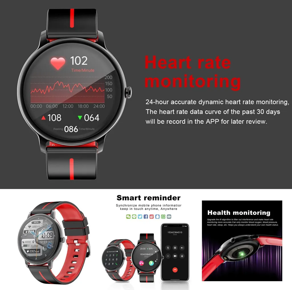 KM60 Smartwatch con Risposta Chiamate e Cardiofrequenzimetro IP68 - 4